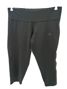 Adidas Capri Leggings Women's Large Black Climalite Athletic Gym Yoga Pants